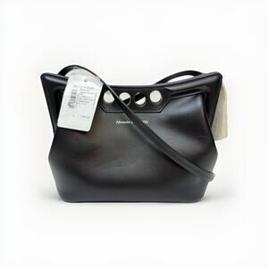 Alexander McQueen The Peak Knuckle Bag Mini Crossbody Bag Black Leather $2300